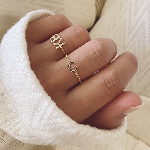 Mini Mini Letter Chain Ring