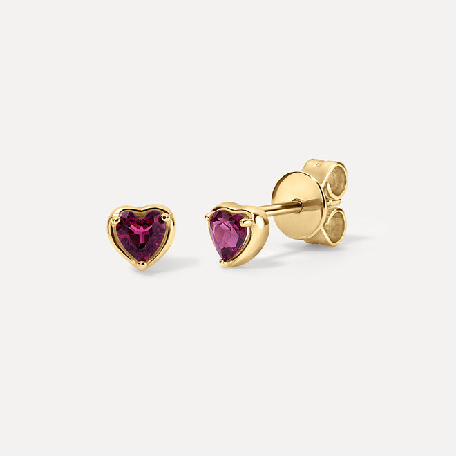 Birthstone Heart Studs