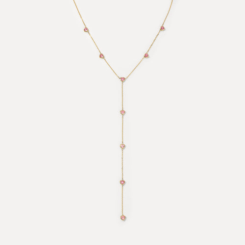 Birthstone Hearts Lariat Necklace