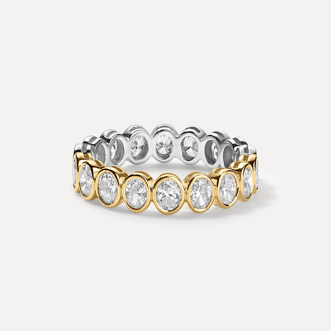 Mini Oval Diamond Bezel Ring