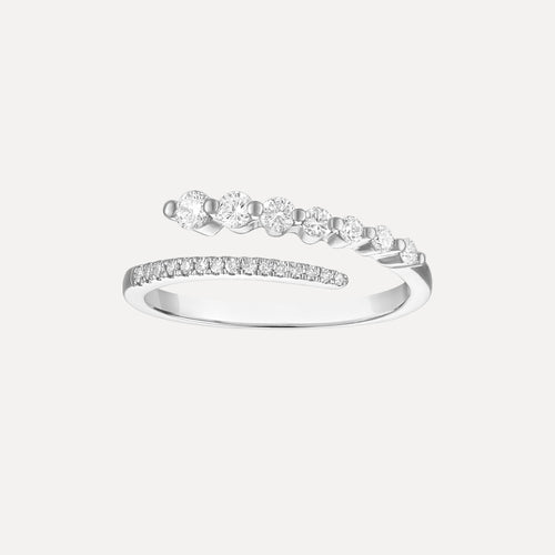 Mixed Open Diamond Wrap Ring