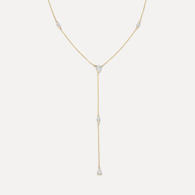 Pear + Marquise Lariat Necklace