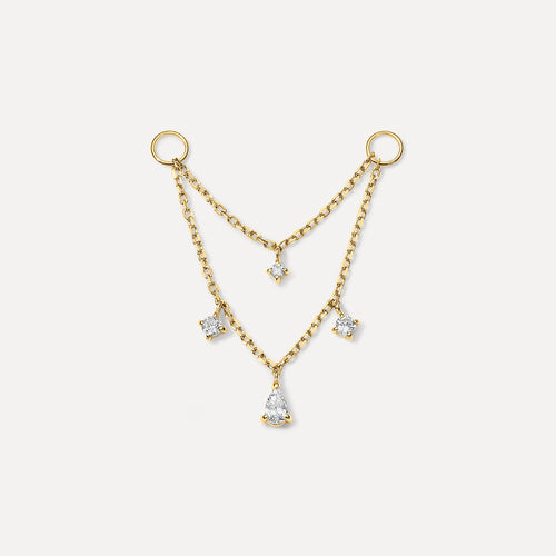 Statement Diamond + Chain Earring Charm