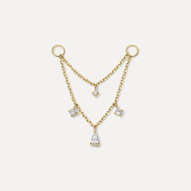 Statement Diamond + Chain Earring Charm